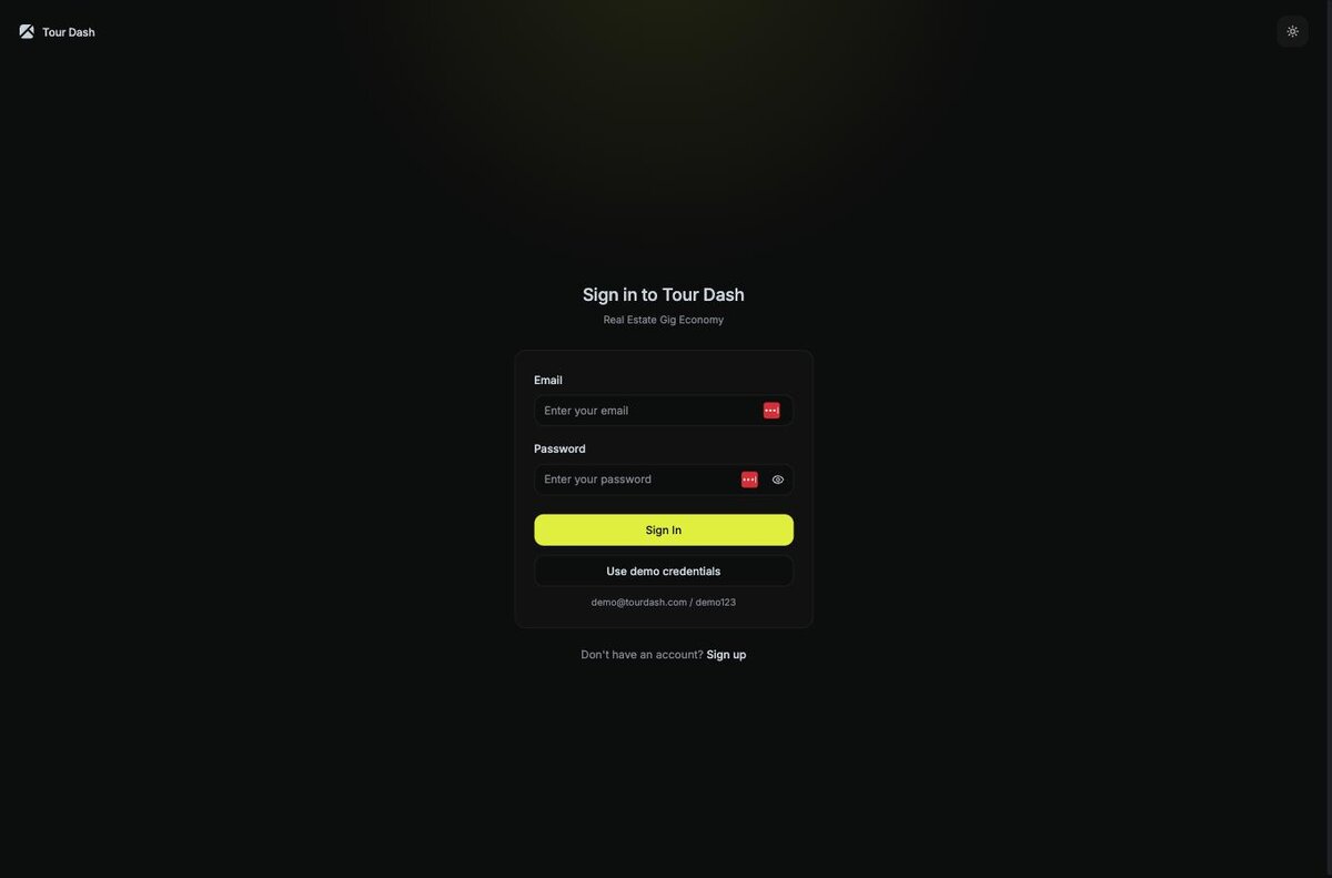 Sign-in screen, dark theme